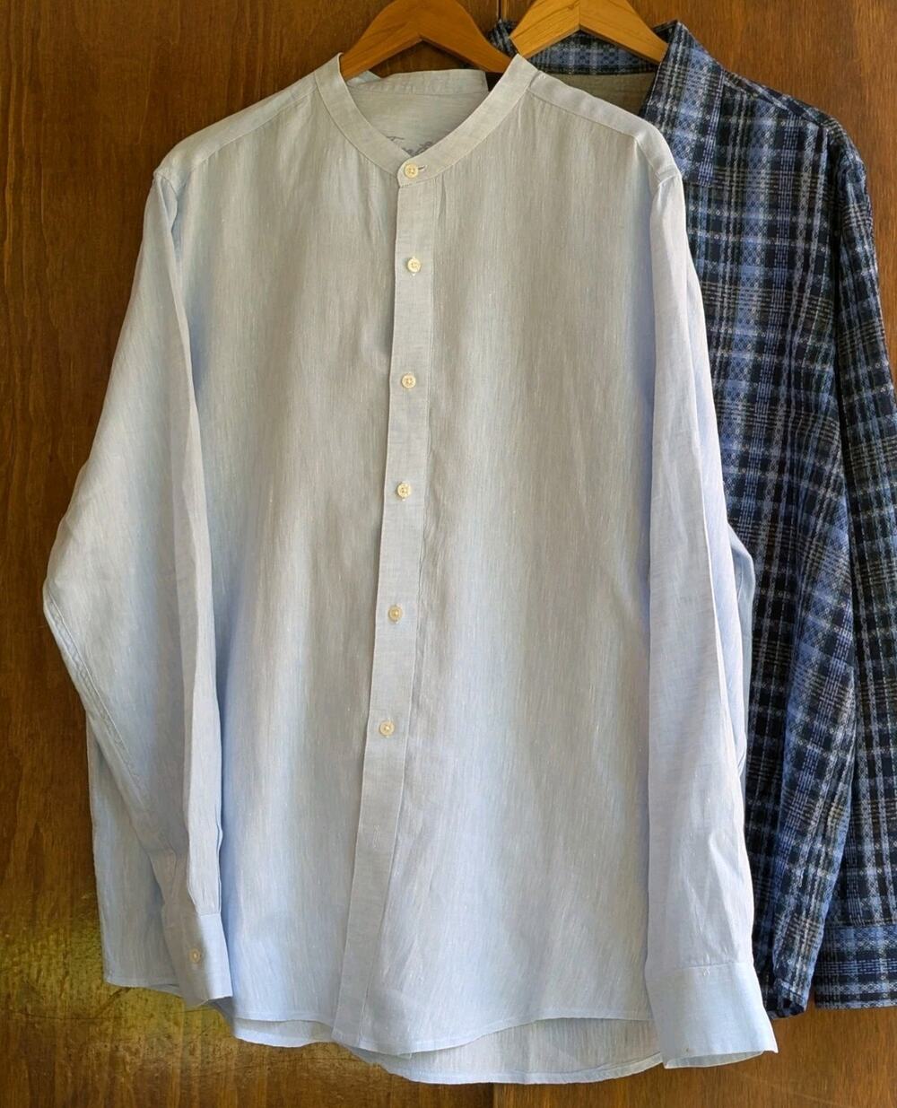 Tasso Elba Shirt Men Sz XL Blue Linen Cotton Long Sleeve Button Front Lot of 2